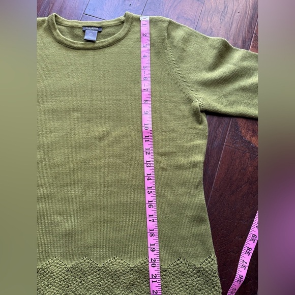 ANN TAYLOR Factory 100% Cotton Short Sleeve Sweater Multi Season Green Size Med - Picture 8 of 8